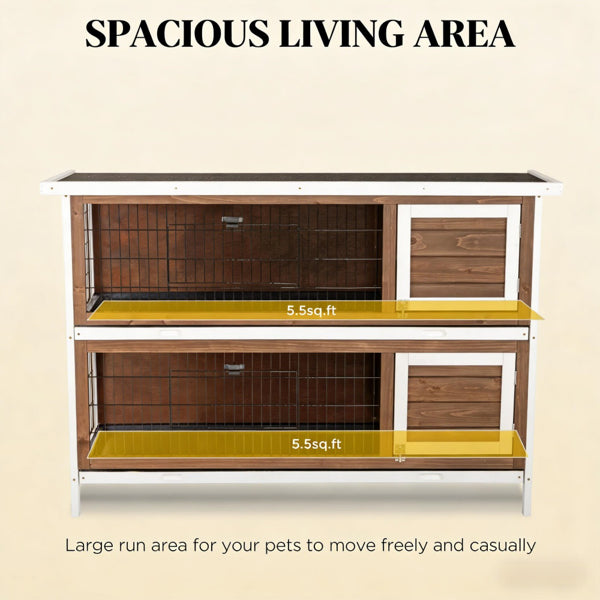 Small Animal Playpen Cage with Removable Floor Tray and Roof for Rabbits
