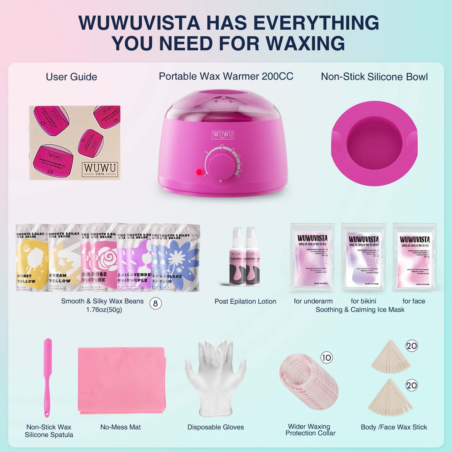 Professional At-Home Hair Removal Waxing Kit with Wax Warmer and Beads