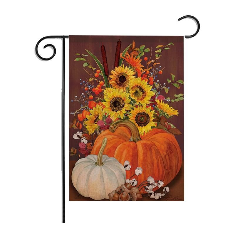 Double Sided Christmas Banner Linen Garden Festive Flag for Holiday Decoration