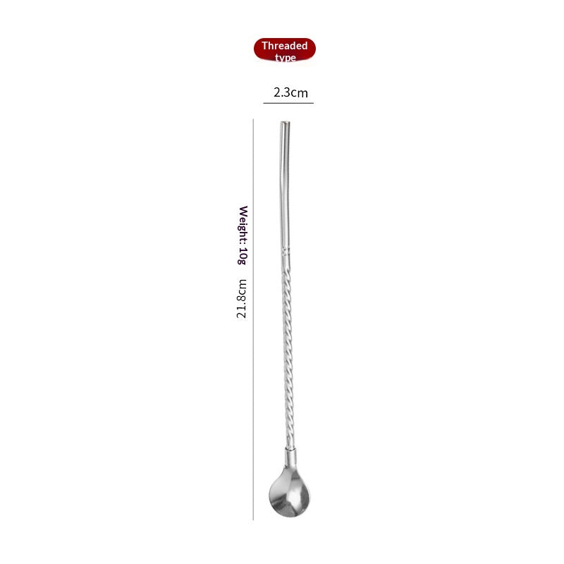 Stainless Steel Straw Spoon Set for Kitchen & Home Storage