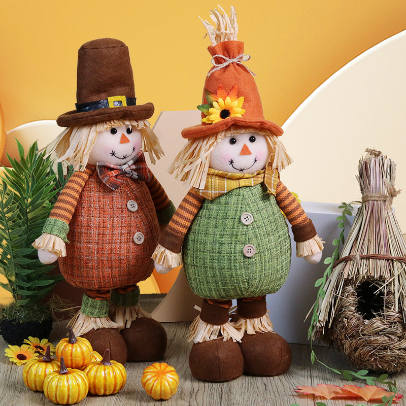 Thanksgiving Harvest Season Decorations Maple Leaf Sunflower Straw Hat Decor