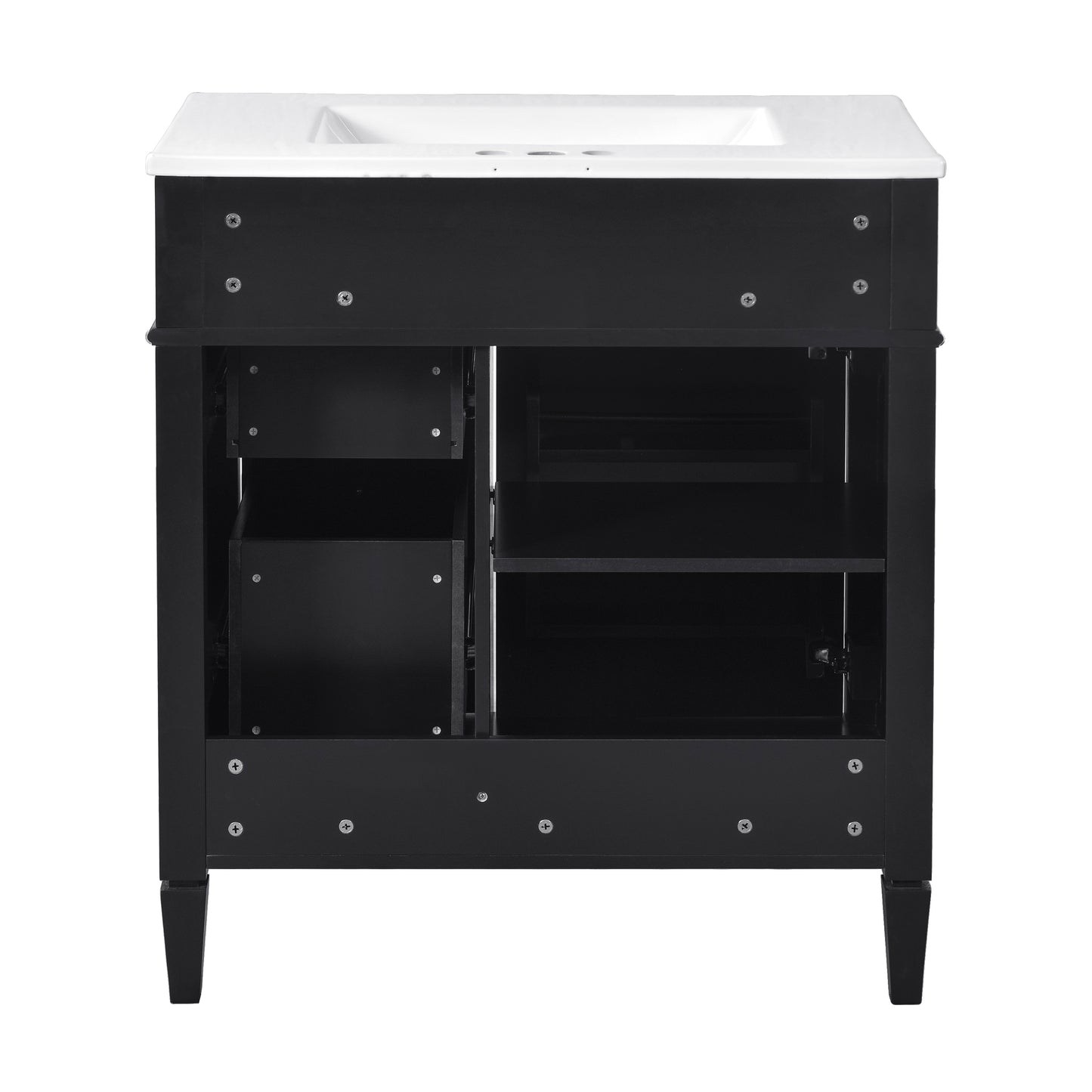 30'' Modern Bathroom Vanity with Sink - Black Storage Cabinet