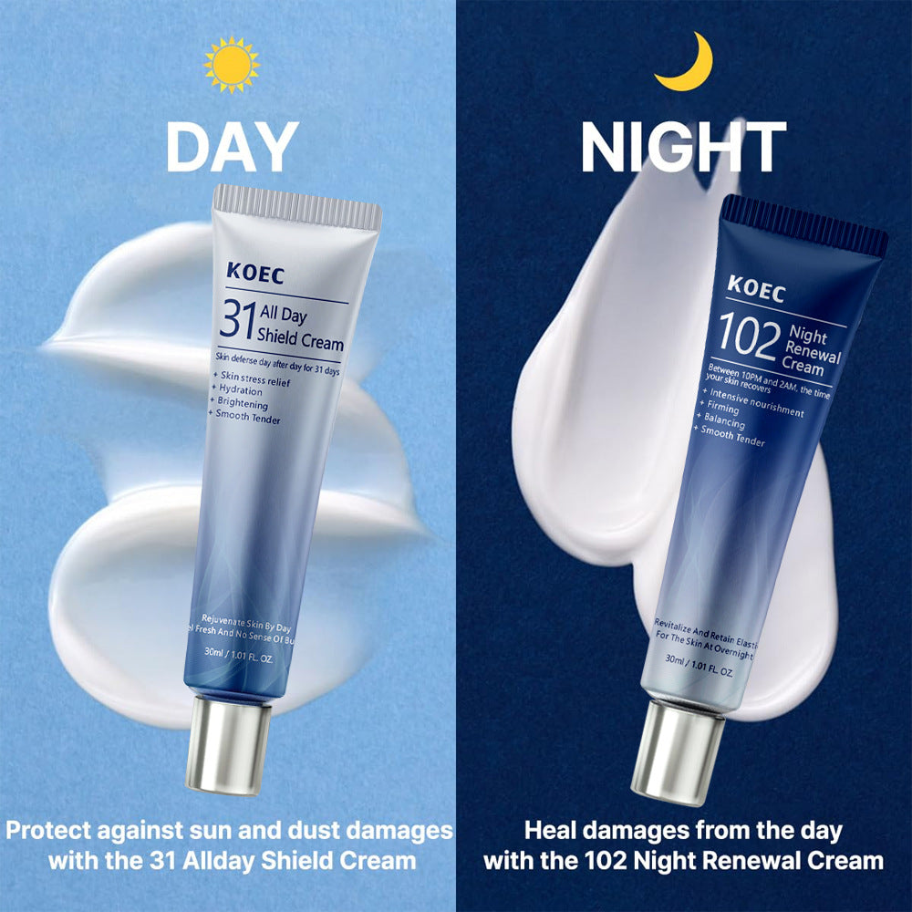 Nicotinamide Day Night Facial Cream Set - Nourishing Repair for All Skin Types