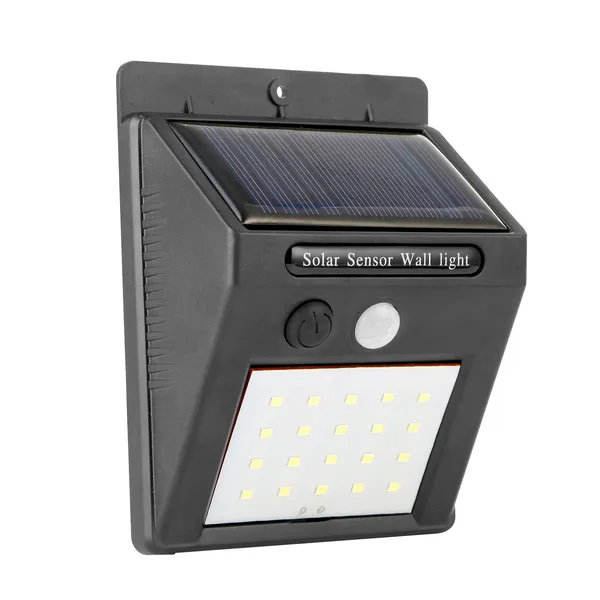 20 LED Solar Motion Sensor Light Outdoor Wall Lamp Black