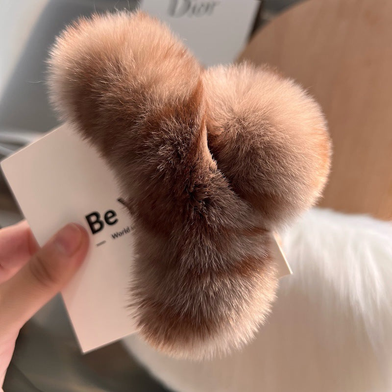 Plush Rabbit Hair Clip - Large