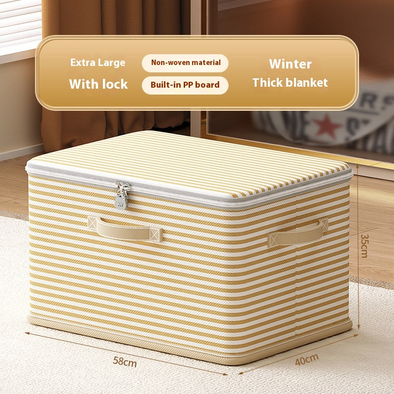 Large Lockable Clothes Storage Box with Handles for Home Organization
