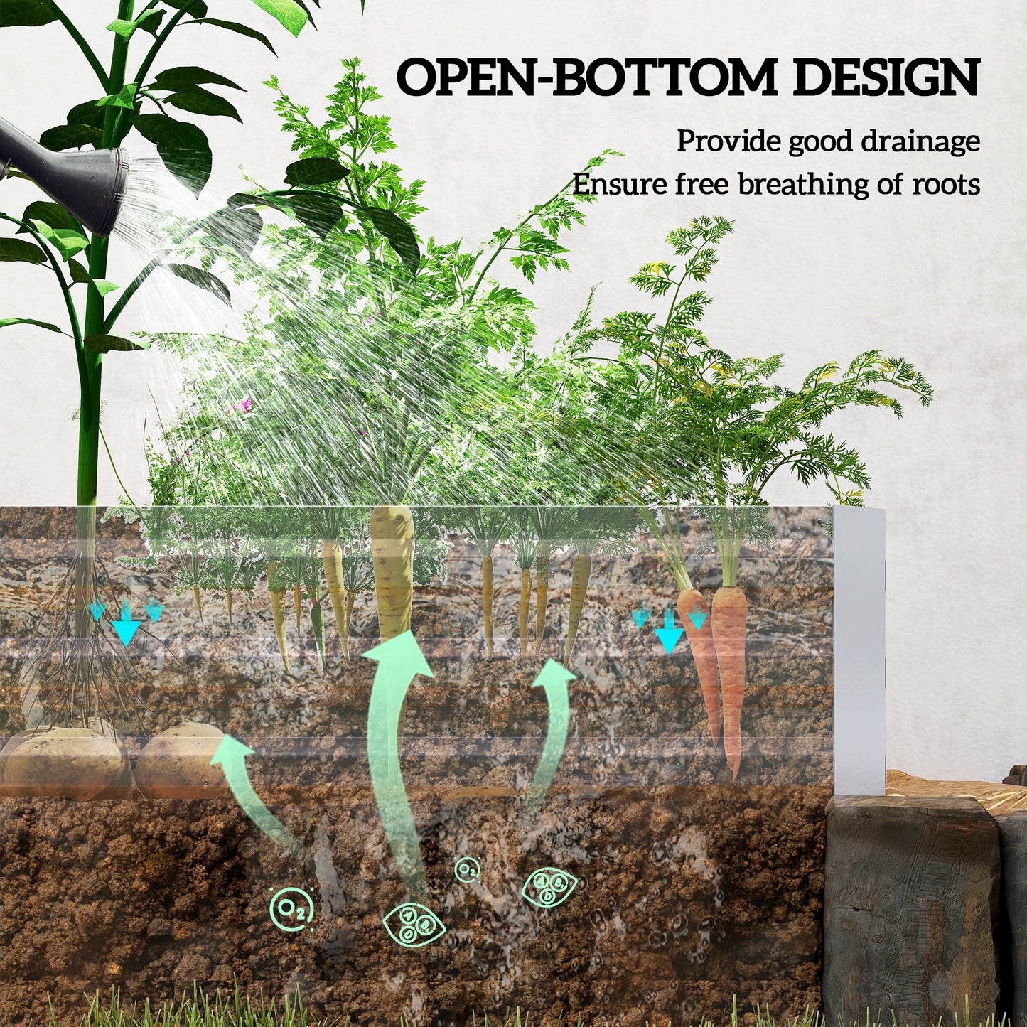 Galvanized Raised Garden Bed 95 x 36 x 12 Inches for Vegetables Herbs Flowers