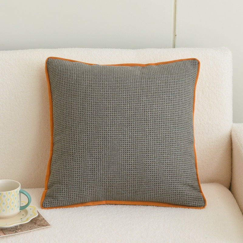 Cotton Linen Cushion Cover - Modern Geometric Design, 45x45cm, Multiple Colors