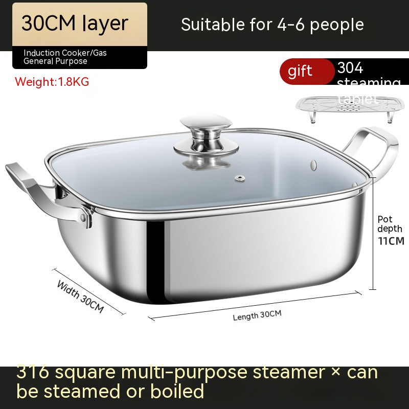 Multi-Function Square Steamer - Kitchen Storage & Food Steamer