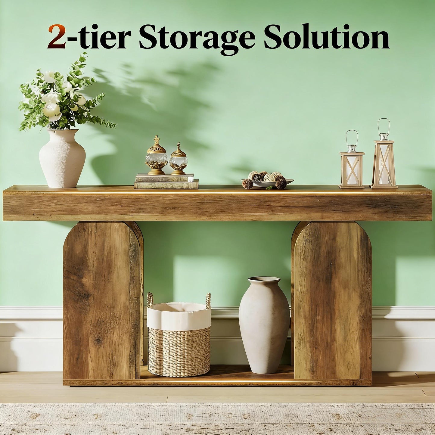 Rustic Brown Console Table - Versatile Hallway & Sofa Table