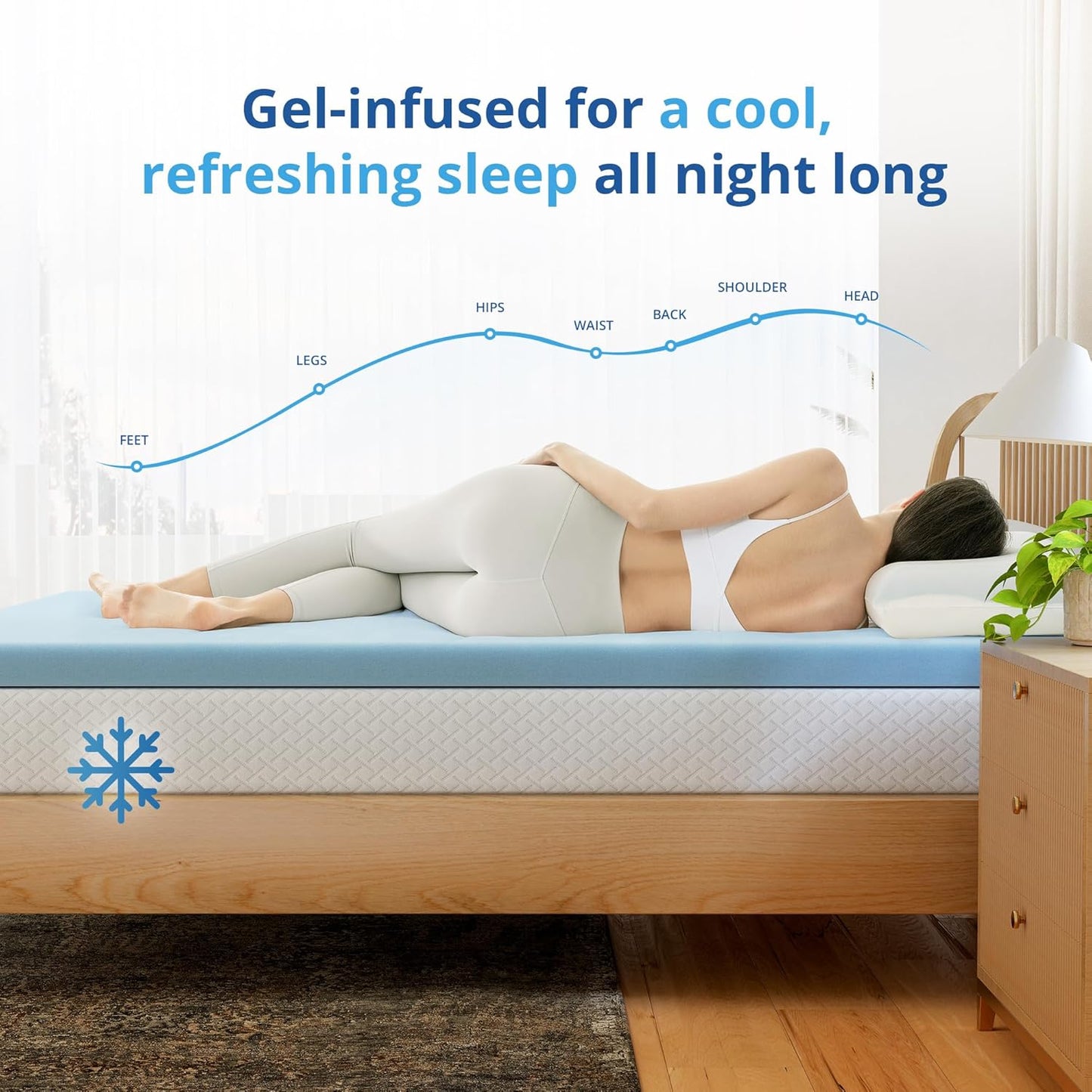 3-Inch Gel Mattress Cover - Breathable, Comfortable Protection
