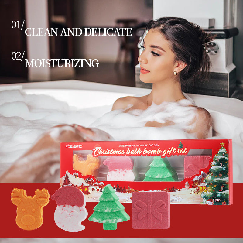 Christmas Bath & Shower Bomb Gift Set 105g - Festive Relaxation Spa Set