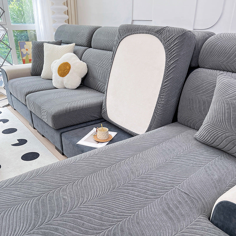Waterproof Jacquard Sofa Cover Solid Color Couch Slipcover for Living Room