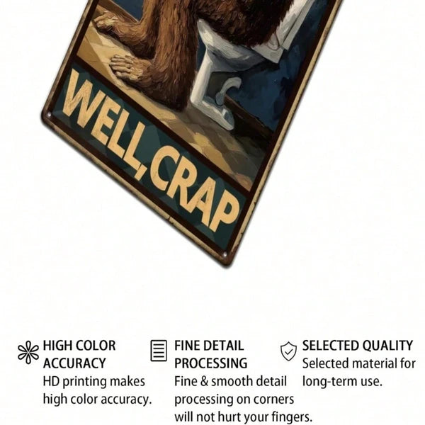 Funny Sasquatch Metal Tin Sign - Retro Wall Art 8x12in