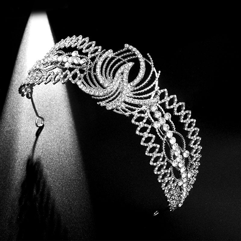 Rhinestone Wedding Hairband - White Crystal Hair Hoop