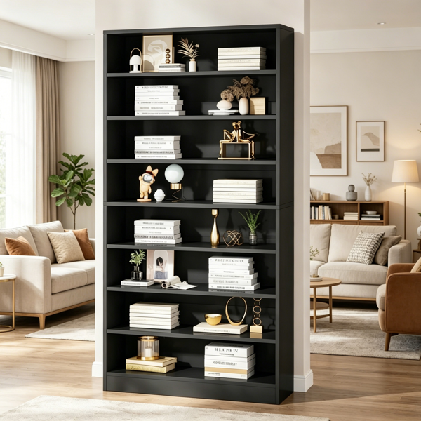 Sleek Minimalist Bookshelf Storage Cabinet - Space-Saving Design