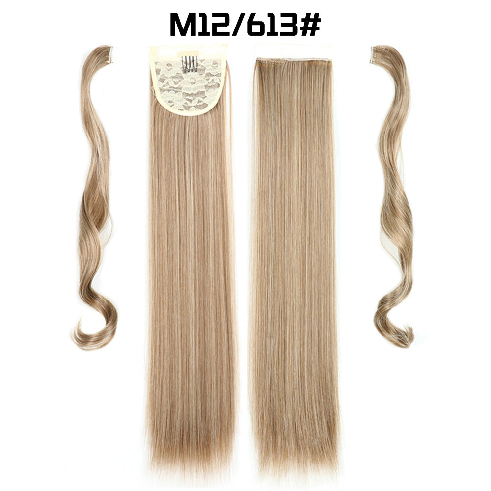 Long Straight Synthetic Hair Velcro Ponytail - Multiple Colors