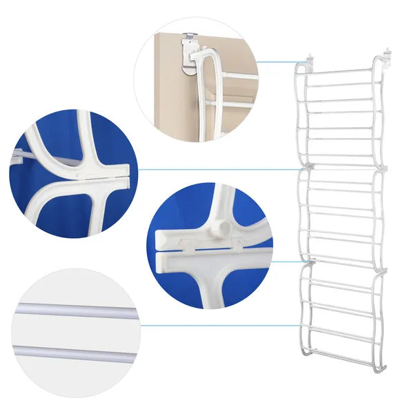 36 Pairs Over-The-Door Shoe Rack 12 Layers Wall Hanging Closet
