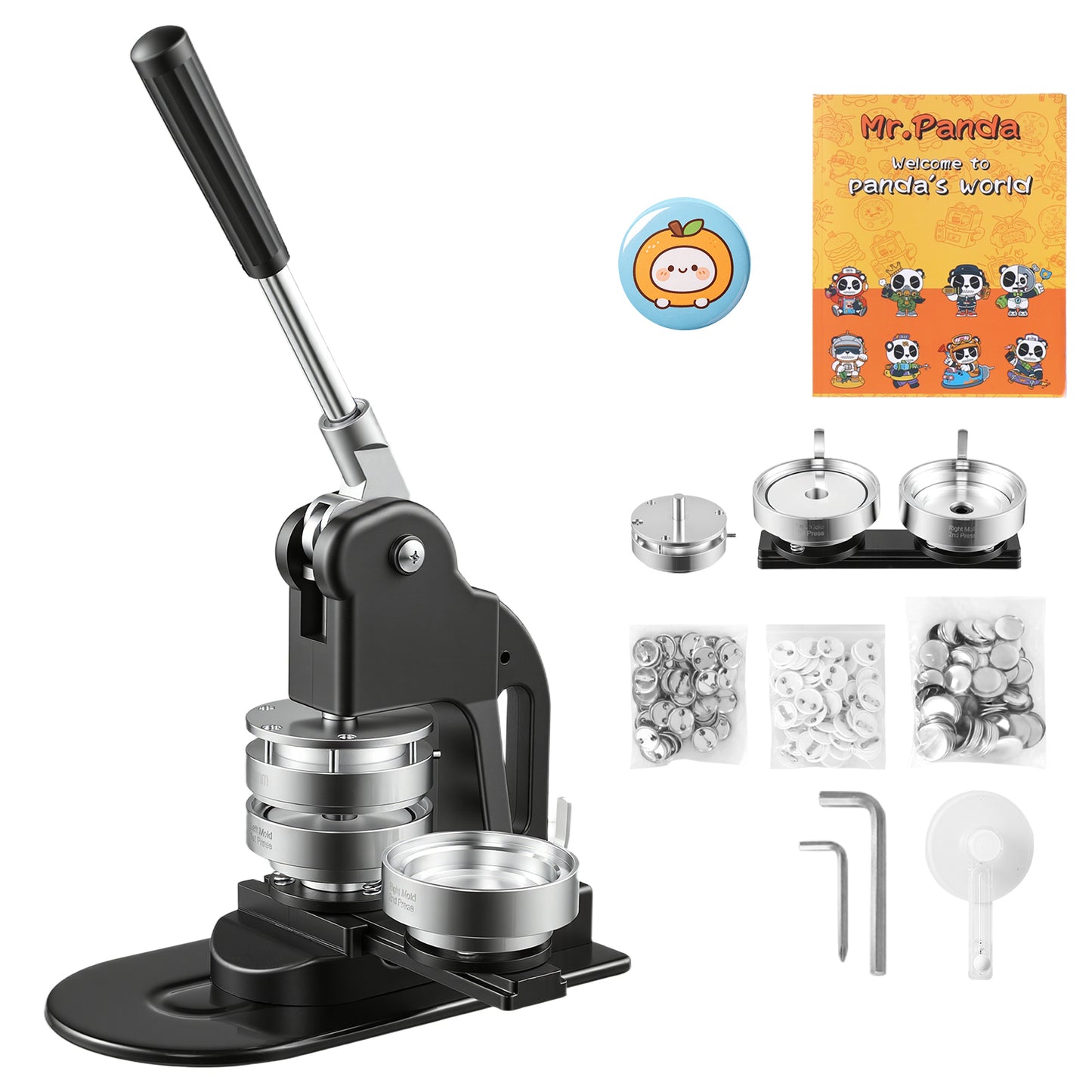 Button Maker Machine 3 Inch / 75mm Pin Badge Maker Kit with Cutter & Wrenches
