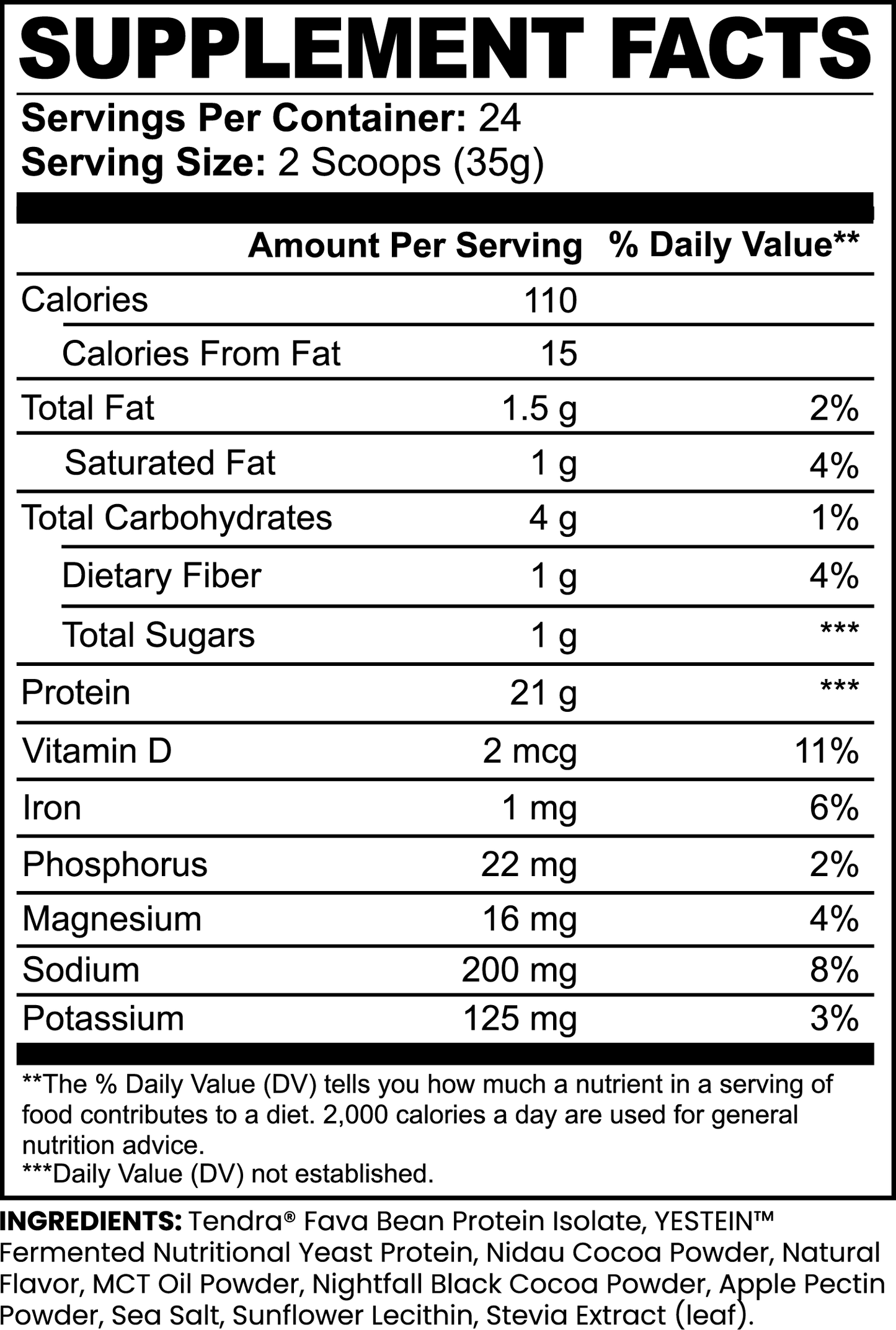 Plant Protein Powder - Chocolate - 21g Protein for Muscle Recovery