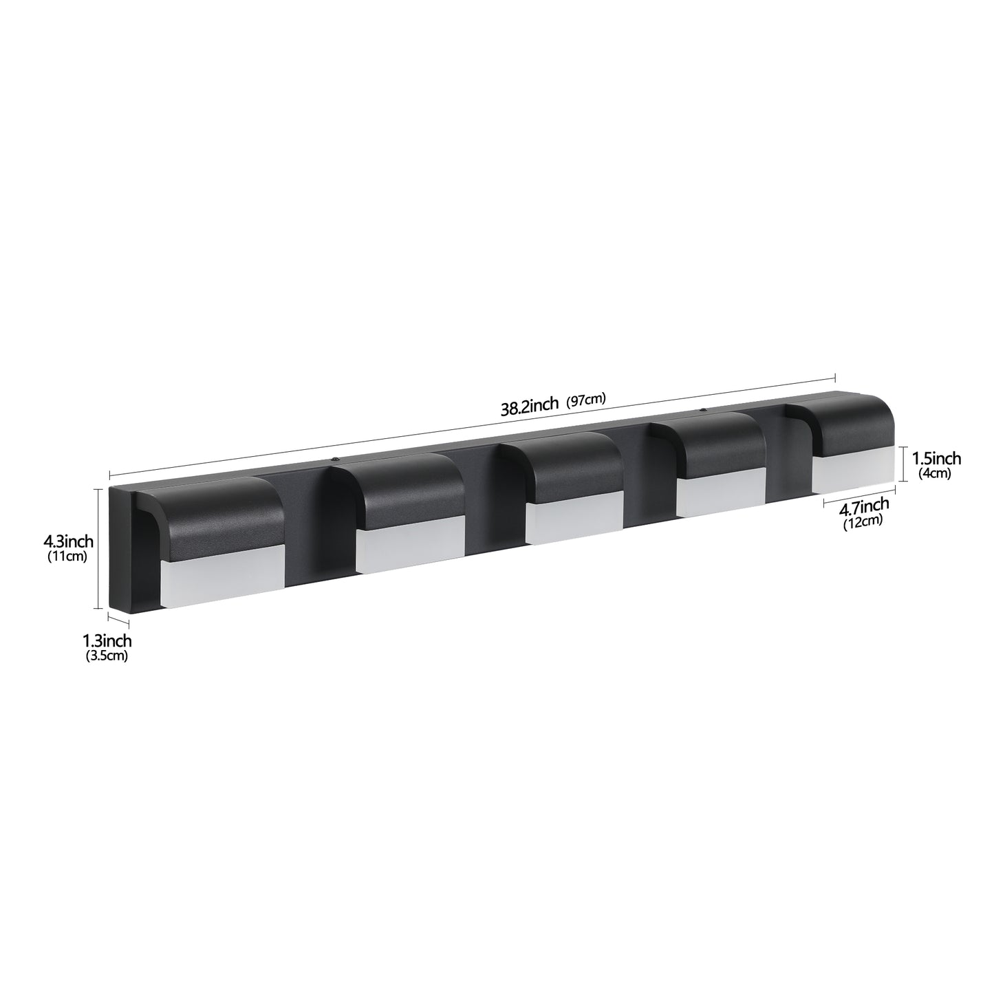 5-Light Modern Bathroom Vanity Lighting - LED Wall Fixture