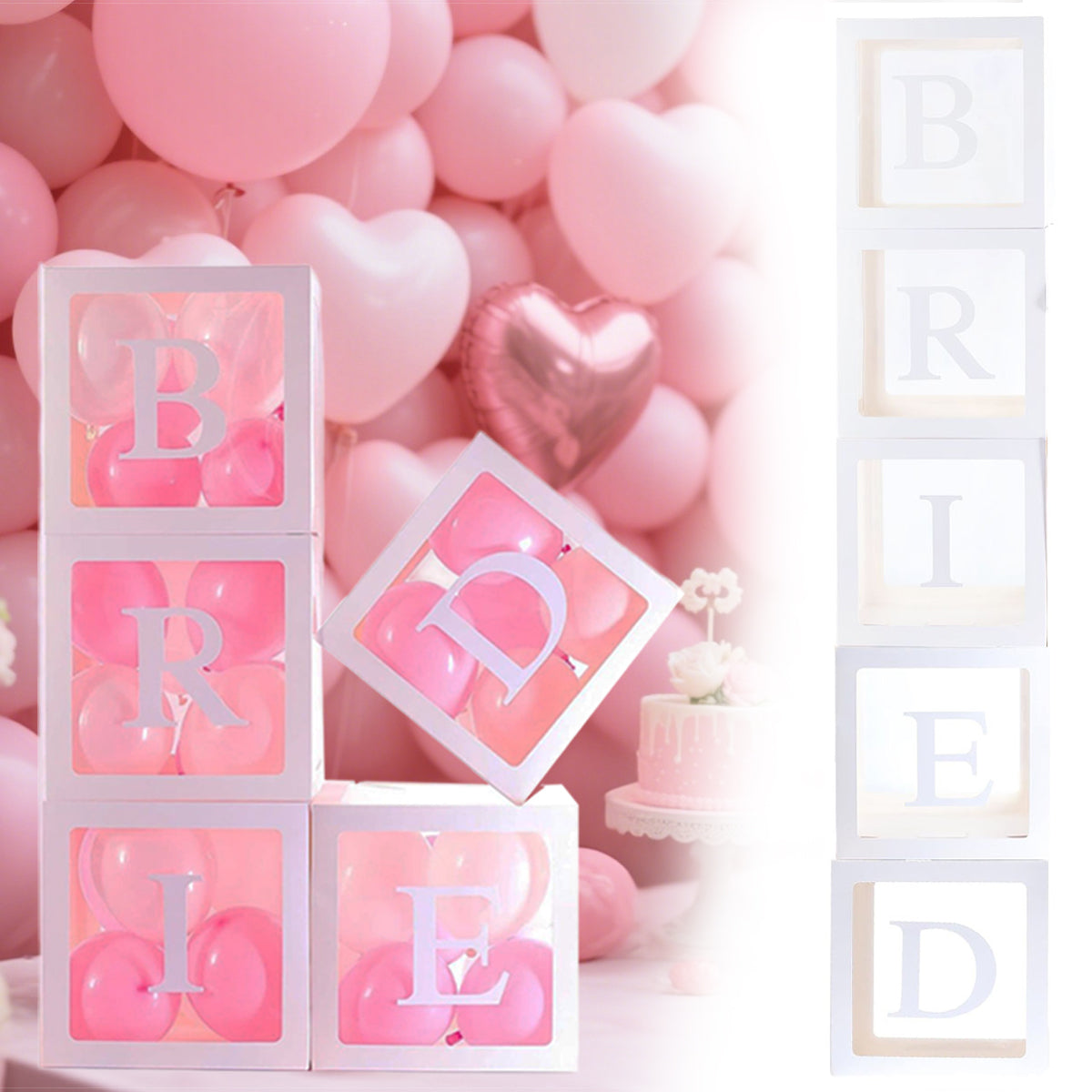 5 Wedding Balloon Boxes - White Paper Decoration 30cm