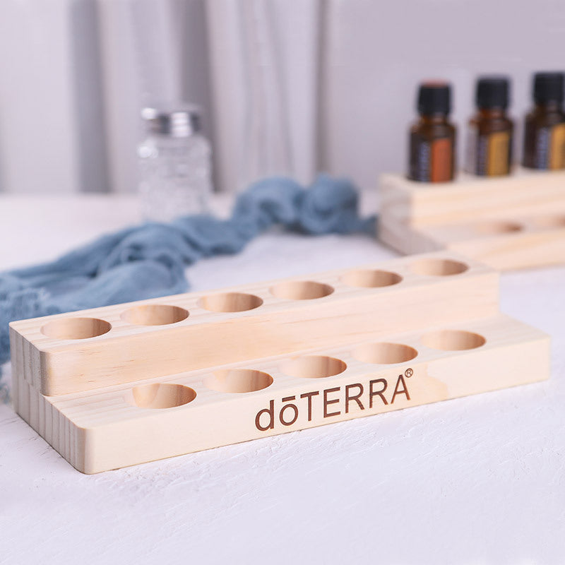 Essential Oil Display Stand Wooden Aromatherapy Bottle Organizer with 30 Slots