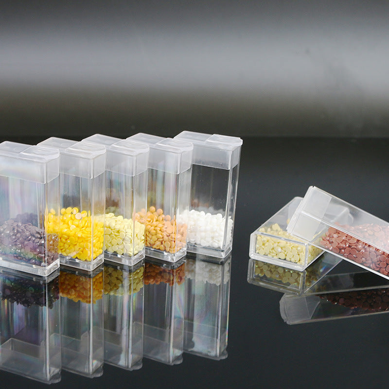 Acrylic Nail Storage Box with Beads Drill Organizer Small Square & Round Bottles