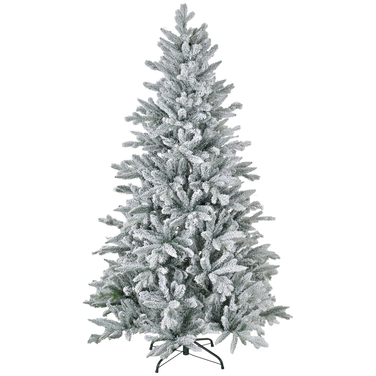 6ft Snow-Flocked Artificial Christmas Tree with Hinged Design