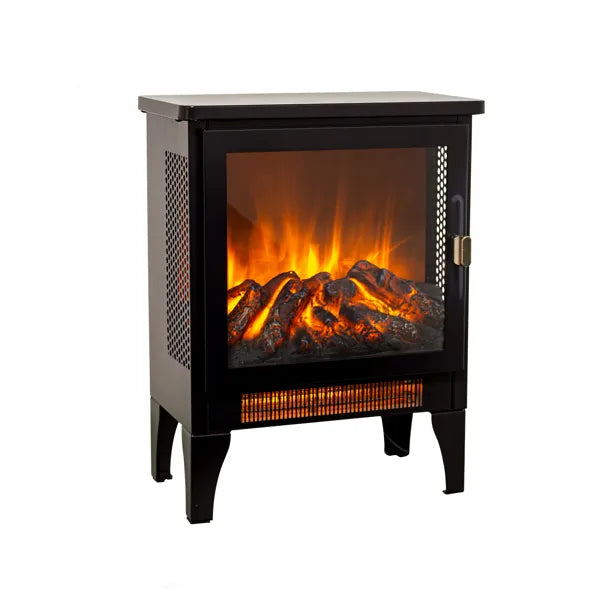 17 Inch Freestanding Electric Fireplace Heater with 3D Flame Effect