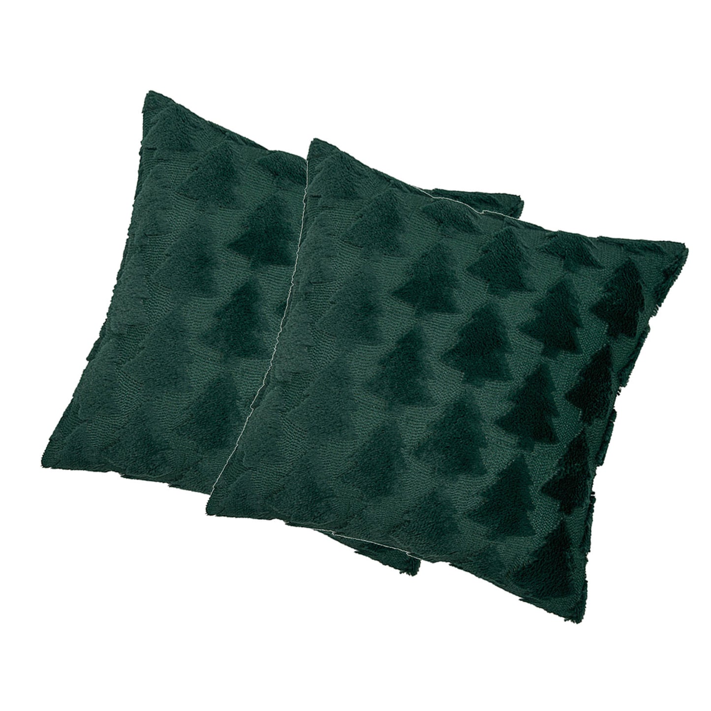 2pcs Xmas Tree Throw Pillow Covers Dark Green Decorative Soft