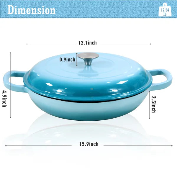Enameled Cast Iron Dutch Oven, 3.8 Quart Oven Pot With Lid, Non Stick
