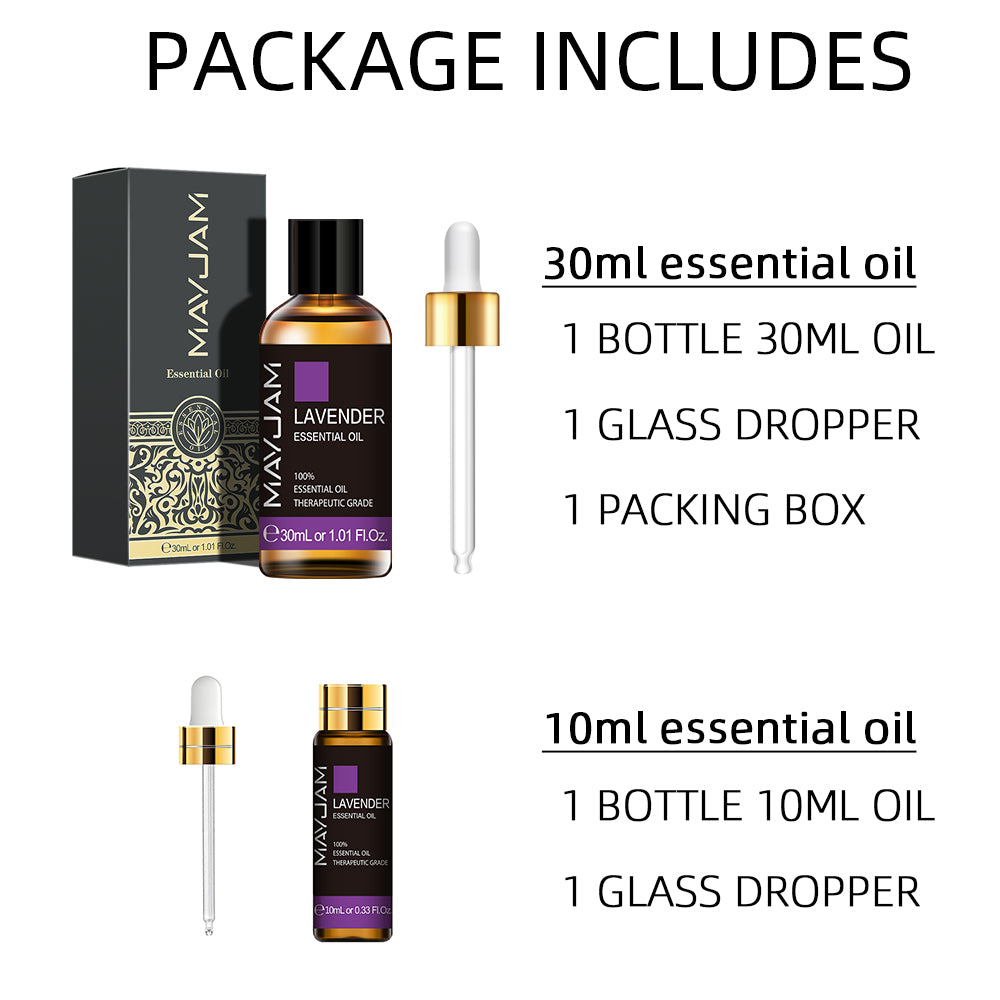 Essential Oil Set for Diffusers - 10ml & 30ml Pure Plant Aromatherapy Oils