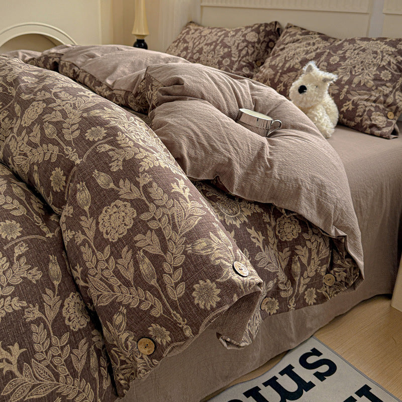 Thickened Cotton-Linen Bedding Set - Multiple Sizes & Styles