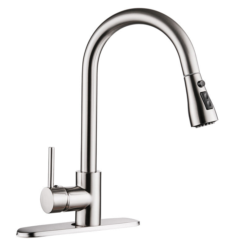 Pull-Out Kitchen Sink Faucet - Brushed Copper, Hot & Cold