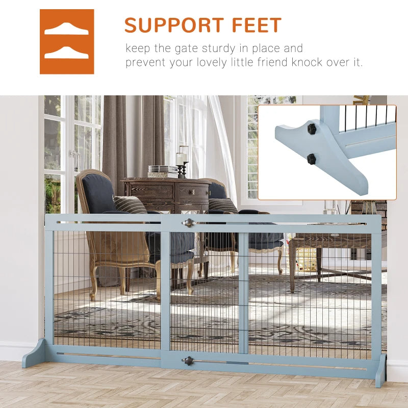 Extra Wide Freestanding Dog Gate - Adjustable Pet Barrier for Doorways