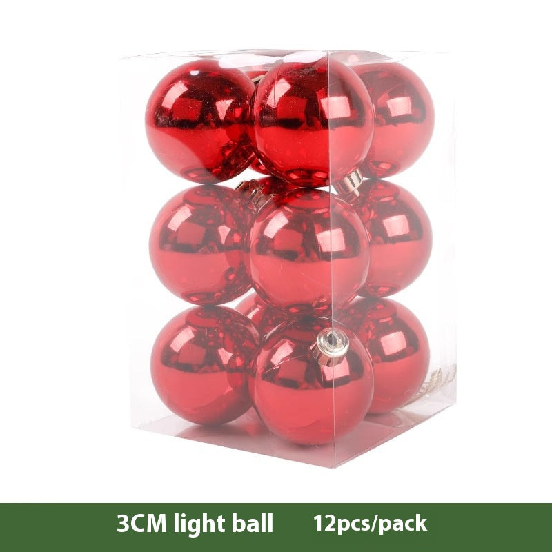 Christmas Decoration Red Ball Set - Electroplated Plastic Ornaments for Tree Atmosphere