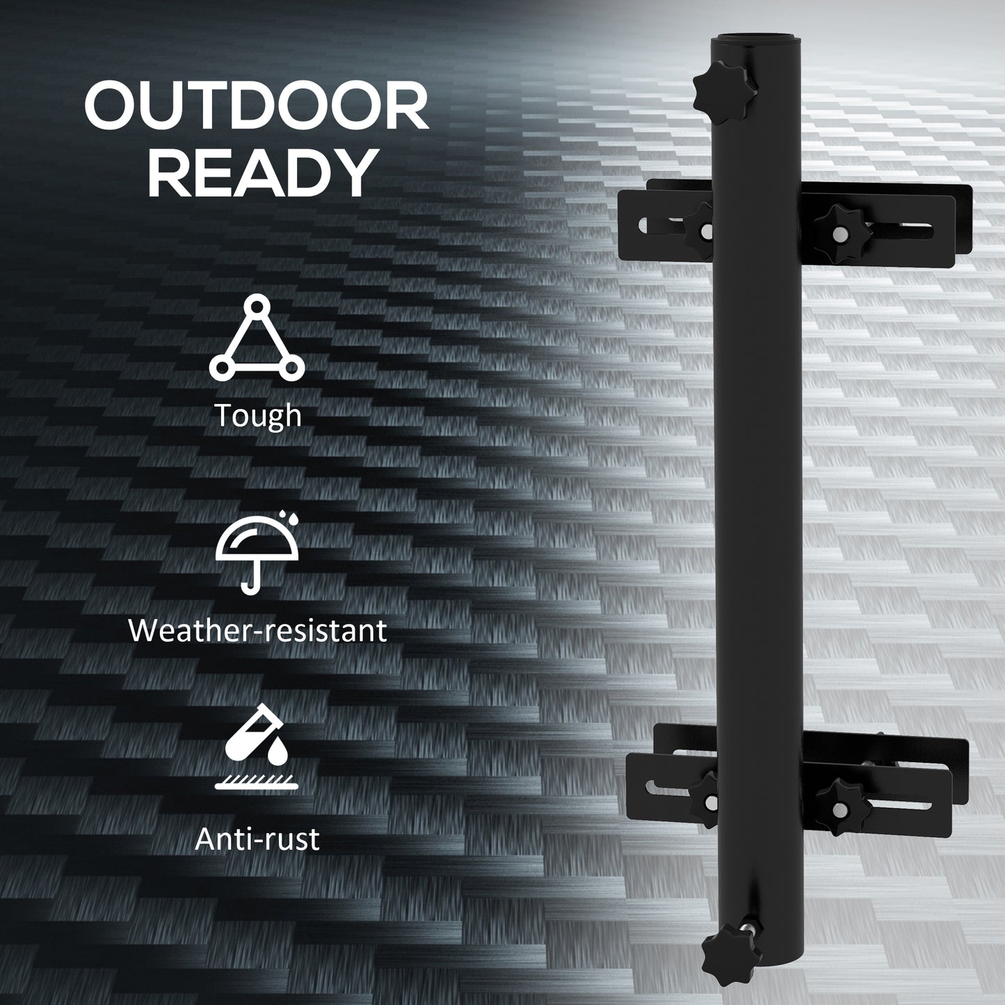 Patio Umbrella Stand with Adjustable Clamps - Black
