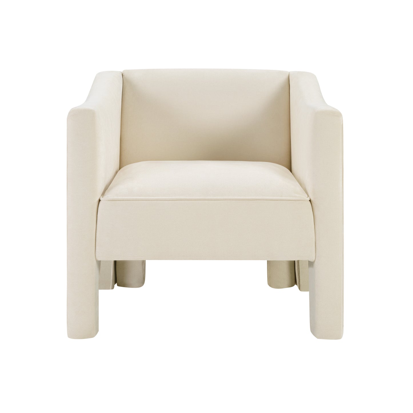 Beige Upholstered Barrel Accent Chair for Living Room & Bedroom