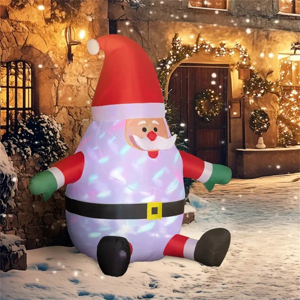 Inflatable Christmas Santa Claus with Rotating Magic Light