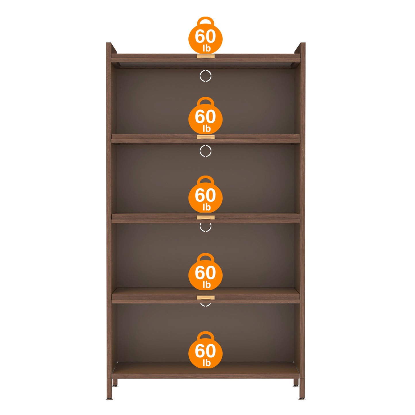57'' Tall Metal 4-Door Storage Cabinet - Walnut