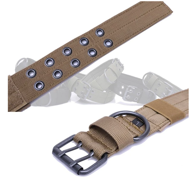 Heavy Duty Nylon Dog Collar Tactical Military Style with Metal Buckle