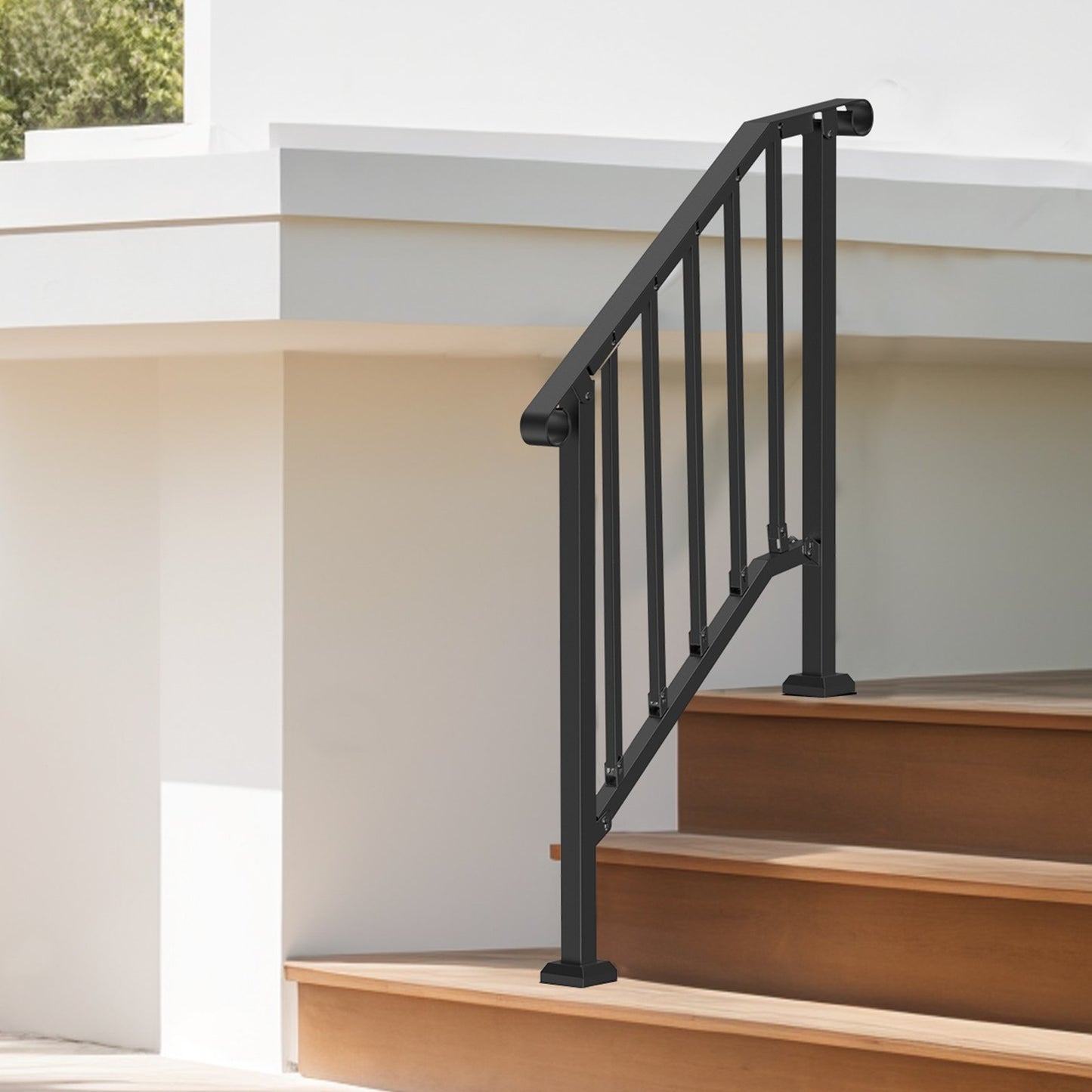Outdoor Handrails for 2-3 Step Porch Decks Black - Safe & Durable Stair Support