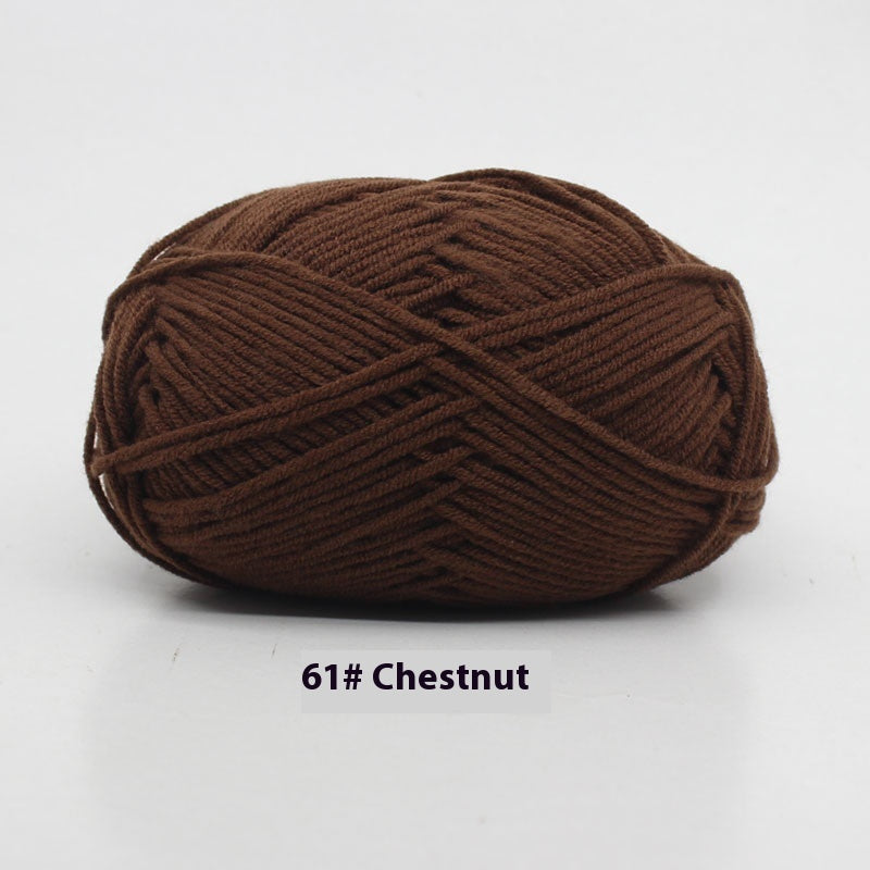 Four-Strand Milk Cotton Crochet Yarn Balls for Craft Projects - Multiple Colors