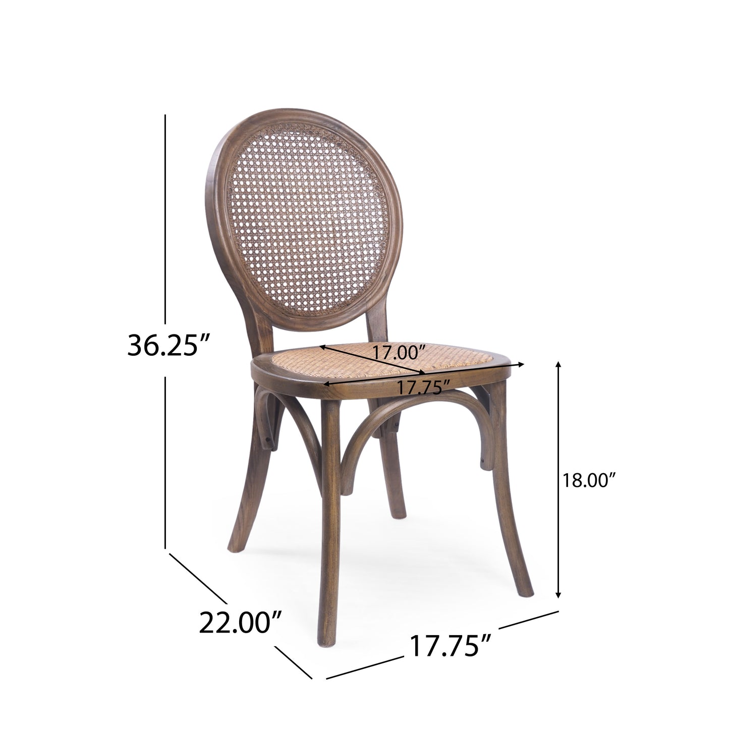 Modern Brown Rattan Dining Chair - Stylish Kitchen Seating