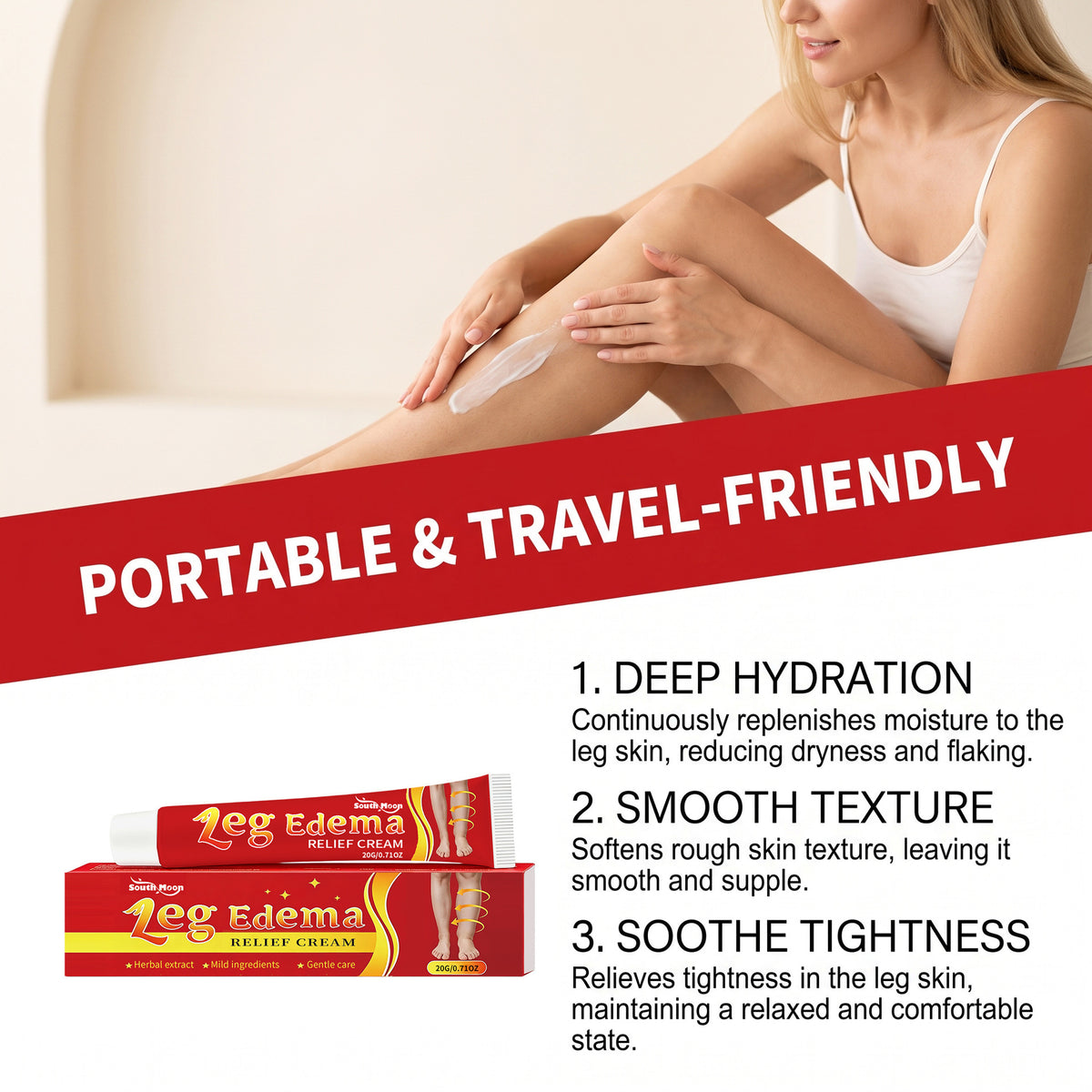 Leg Soothing Cream with Natural Ingredients - 20g, Skin Care for Legs