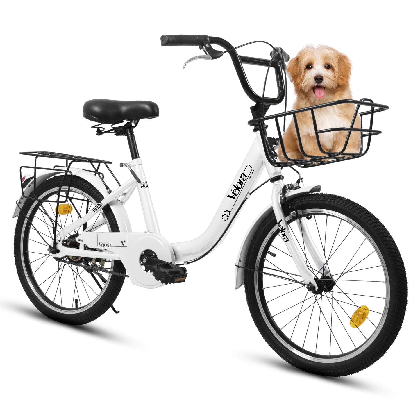 20 Inch Kids Bike for Boys & Girls - White, Lightweight Steel Frame