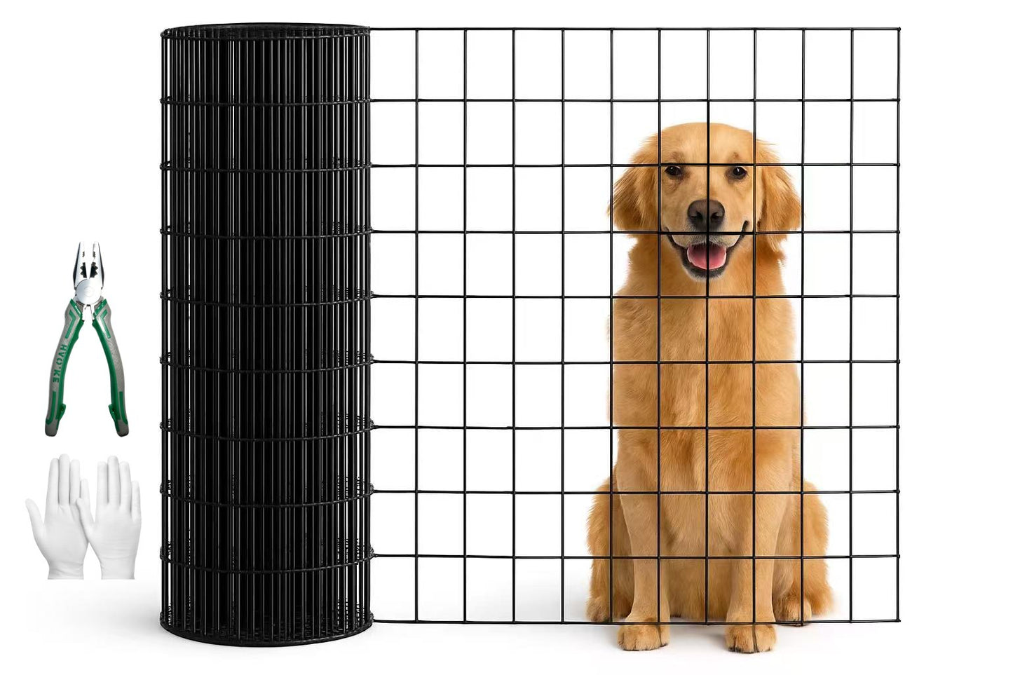36-Inch x 33 FT Black Vinyl-Coated Metal Mesh - 16 Gauge