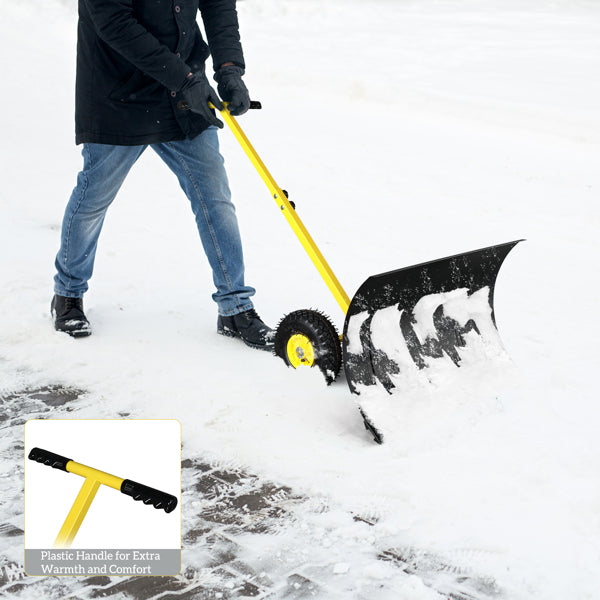 Adjustable Snow Plow for Vehicle or Lawn Use - Durable Metal Snow Removal Tool