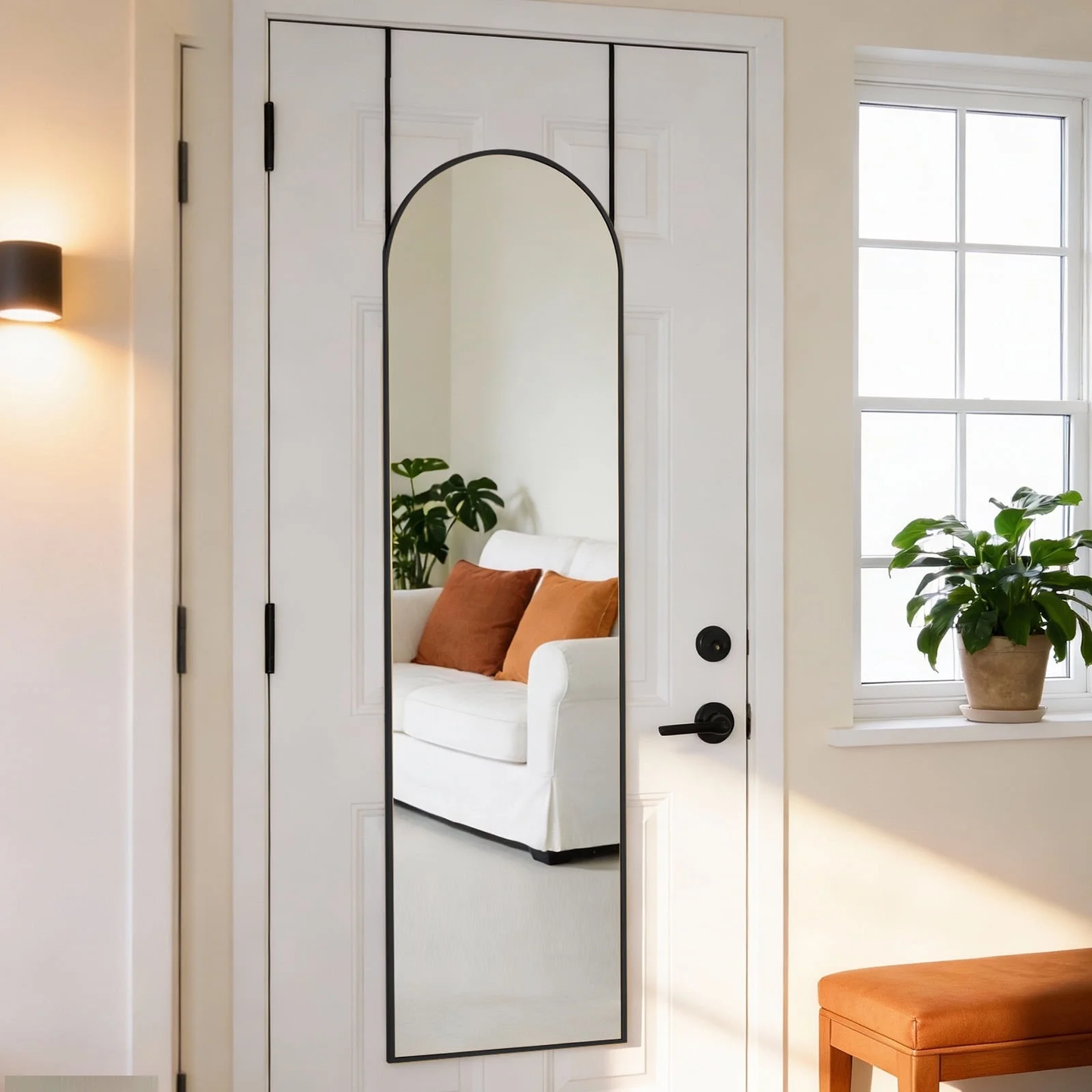 Full-Length Floor Mirror with Aluminum Frame - Versatile Wall-Mounted Design
